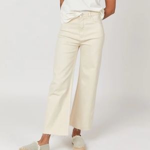 Women's Cream Wide-Leg Jeans